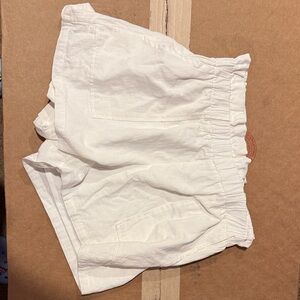 White Paper bag Shorts 100% Cotton